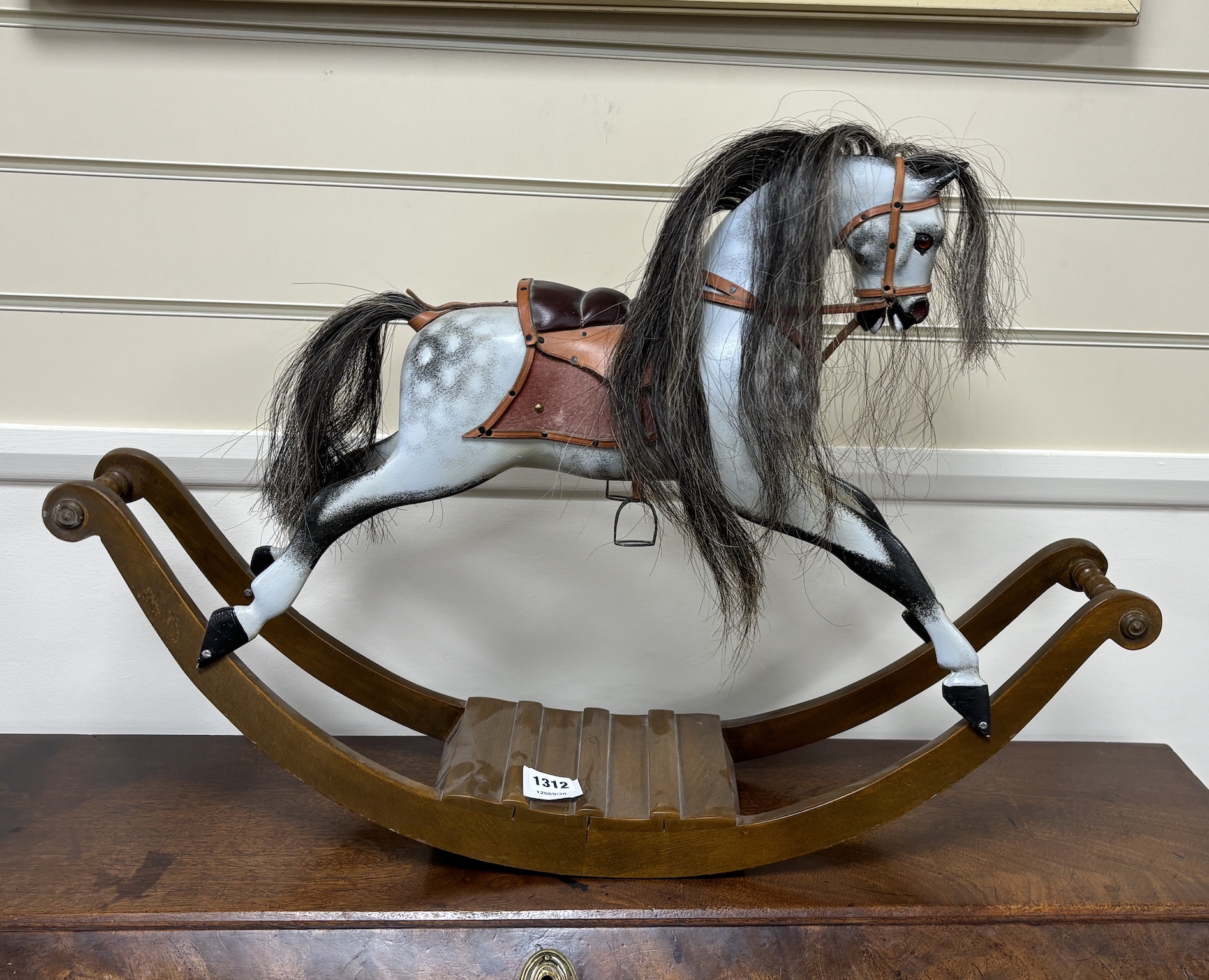 A Stevenson's miniature model rocking horse, width 72cm, height 49cm